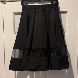 Express Black A-Line Skirt with Sheer Detail